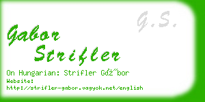 gabor strifler business card
